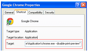 google chrome not responding when printing